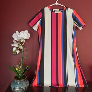 Multi-colored Short Sleeve Zara Trafaluc Dress